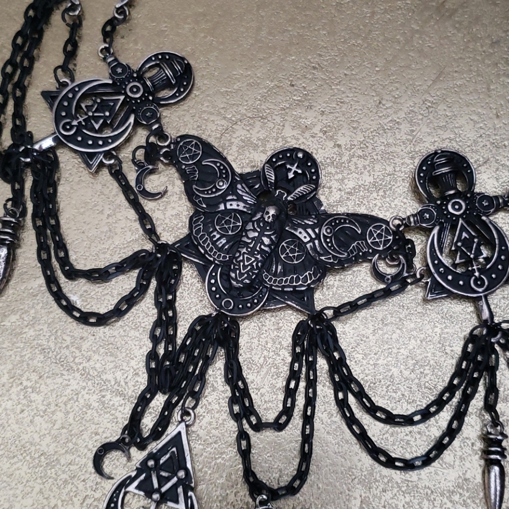 Death's head hawk moth choker - goth